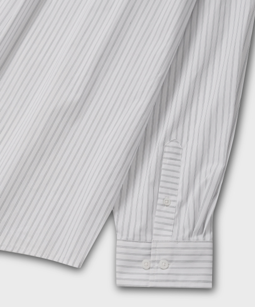 NONBLANK(ノンブランク)の「ダブルピンストライプシャツ_BLACK STRIPE(ビジネスシャツ・メンズ・その他・MEDIUM/LARGE/X-LARGE)」の8枚目の写真