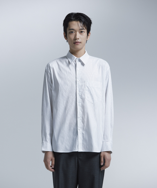 NONBLANK(ノンブランク)の「ダブルピンストライプシャツ_BLACK STRIPE(ビジネスシャツ・メンズ・その他・MEDIUM/LARGE/X-LARGE)」の10枚目の写真