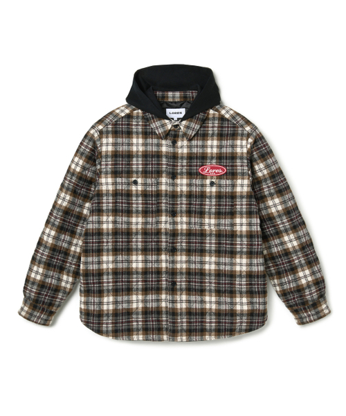 LORES(ロアス)の「Quilted Hooded Shirts - Brown(ダウンジャケット/コート・レディース・その他・LARGE/MEDIUM)」の1枚目の写真
