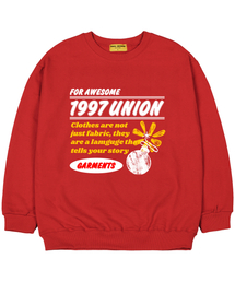 [ モ]ビンテージブームオーバーサイズスウェットTシャツレッド