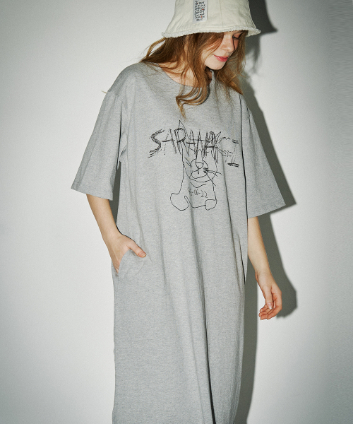 SARANAGI(サラナギ)の「SE0541-DRESS(melange)(ワンピース・レディース・グレー・FREE)」の1枚目の写真