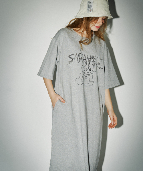 SARANAGI(サラナギ)の「SE0541-DRESS(melange)(ワンピース・レディース・グレー・FREE)」の4枚目の写真
