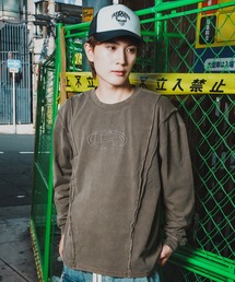 【SIDEWAYSTANCE】オーバルロゴ長袖グランジTシャツ