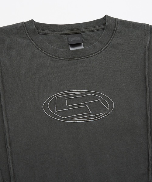 En serio TOKYO（エンソリオトーキョー）の「【SIDEWAYSTANCE】オーバルロゴ長袖グランジTシャツ（Tシャツ/カットソー・メンズ・ブラウン/ブラック・MEDIUM/LARGE/X-LARGE/SMALL）」の9枚目の写真