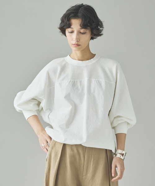 Curensology（カレンソロジー）の「Curensology(カレンソロジー)/ワッフルドロストプルオーバー（Tシャツ/カットソー・レディース・ブラック/ホワイト・FREE）」の9枚目の写真