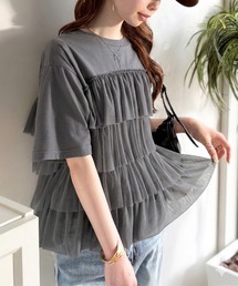 Tシャツ/カットソー（グレー/灰色系・フリル）ファッション通販 - ZOZOTOWN