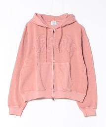 ウォッシュ加工ジップパーカー