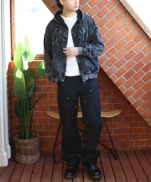 8(eight)(エイト)の「ウォッシュ加工ジップパーカー(パーカー・メンズ・ブラック/ピンク・MEDIUM/LARGE)」の9枚目の写真