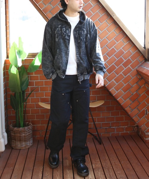 8(eight)(エイト)の「ウォッシュ加工ジップパーカー(パーカー・メンズ・ブラック/ピンク・MEDIUM/LARGE)」の10枚目の写真