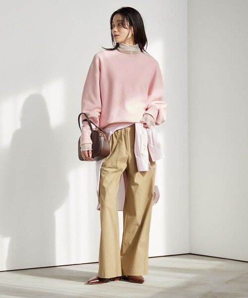 green label relaxing（グリーンレーベルリラクシング）の「［size SHORTあり］フォルム クルー スウェット（スウェット・レディース・ナチュラル/ダークグレー/ピンク/ライトブルー・SHORT/FREE）」の21枚目の写真