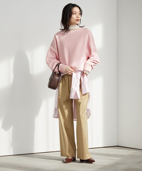 green label relaxing（グリーンレーベルリラクシング）の「［size SHORTあり］フォルム クルー スウェット（スウェット・レディース・ナチュラル/ダークグレー/ピンク/ライトブルー・SHORT/FREE）」の22枚目の写真