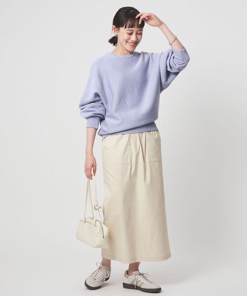 green label relaxing（グリーンレーベルリラクシング）の「［size SHORTあり］フォルム クルー スウェット（スウェット・レディース・ナチュラル/ダークグレー/ピンク/ライトブルー・SHORT/FREE）」の8枚目の写真