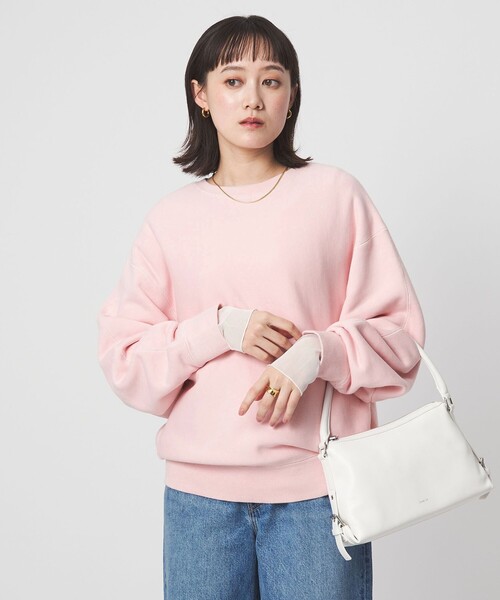 green label relaxing（グリーンレーベルリラクシング）の「［size SHORTあり］フォルム クルー スウェット（スウェット・レディース・ナチュラル/ダークグレー/ピンク/ライトブルー・SHORT/FREE）」の10枚目の写真