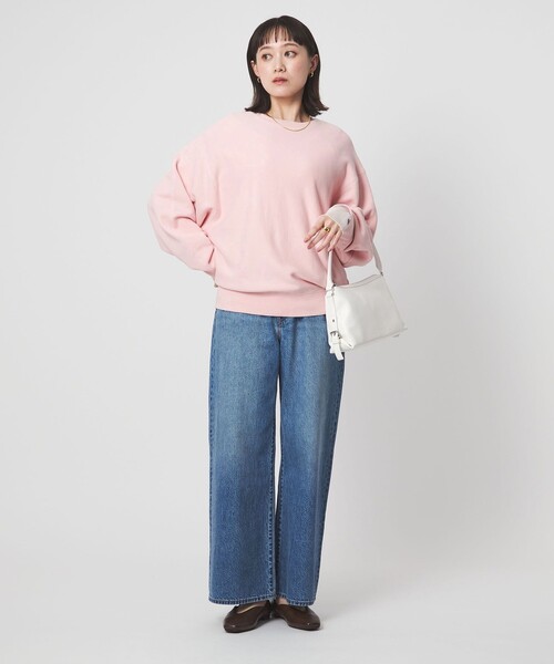 green label relaxing（グリーンレーベルリラクシング）の「［size SHORTあり］フォルム クルー スウェット（スウェット・レディース・ナチュラル/ダークグレー/ピンク/ライトブルー・SHORT/FREE）」の12枚目の写真