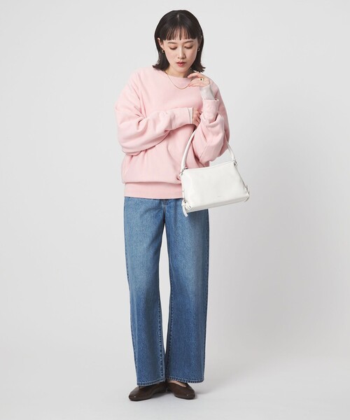 green label relaxing（グリーンレーベルリラクシング）の「［size SHORTあり］フォルム クルー スウェット（スウェット・レディース・ナチュラル/ダークグレー/ピンク/ライトブルー・SHORT/FREE）」の13枚目の写真