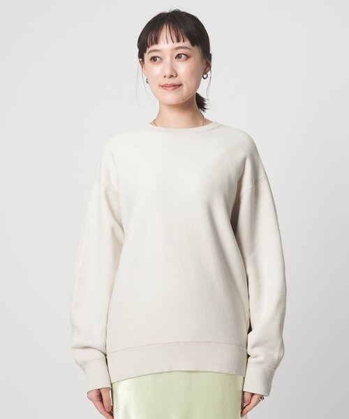 green label relaxing（グリーンレーベルリラクシング）の「［size SHORTあり］フォルム クルー スウェット（スウェット・レディース・ナチュラル/ダークグレー/ピンク/ライトブルー・SHORT/FREE）」の15枚目の写真