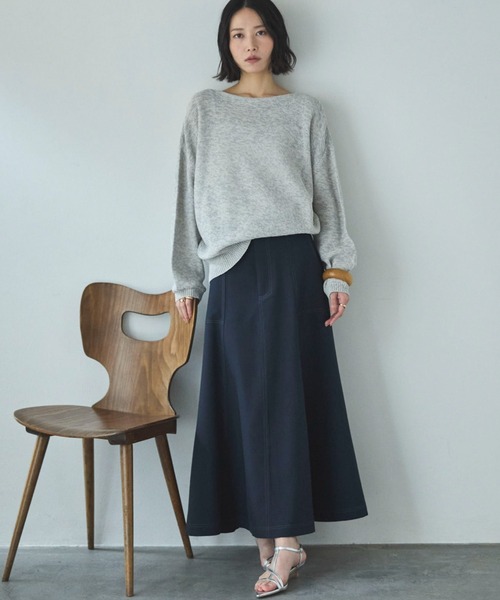 Doux archives(ドゥアルシーヴ)の「アウトポケットセミフレアスカート(スカート・レディース・ネイビー/ベージュ/カーキ・MEDIUM/SMALL)」の12枚目の写真