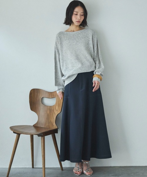 Doux archives(ドゥアルシーヴ)の「アウトポケットセミフレアスカート(スカート・レディース・ネイビー/ベージュ/カーキ・MEDIUM/SMALL)」の13枚目の写真