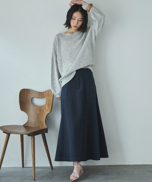 Doux archives(ドゥアルシーヴ)の「アウトポケットセミフレアスカート(スカート・レディース・ネイビー/ベージュ/カーキ・MEDIUM/SMALL)」の15枚目の写真