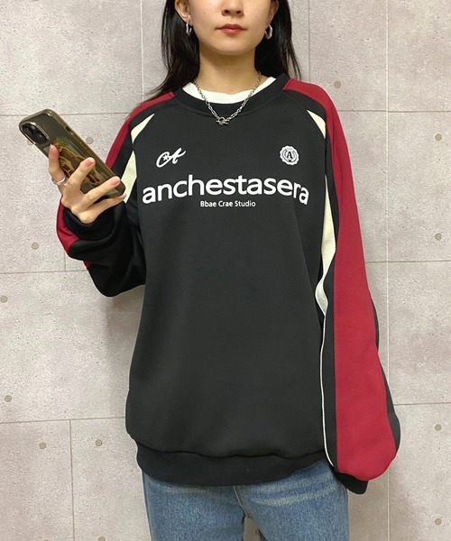 NANEA(ナネア)の「バイカラーゲームシャツスウェットプルオーバー(スウェット・レディース・ブラック/レッド・X-LARGE/LARGE/MEDIUM)」の18枚目の写真