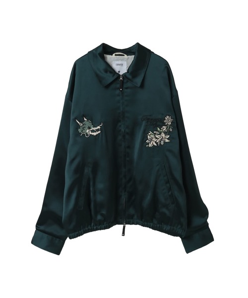 CONVERSE TOKYO(コンバーストウキョウ)の「SATIN ZIP-UP BLOUSON(ブルゾン・レディース・ブルーグリーン/ブラック/ベージュ・MEDIUM/SMALL)」の4枚目の写真