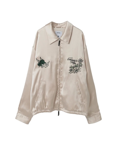 CONVERSE TOKYO(コンバーストウキョウ)の「SATIN ZIP-UP BLOUSON(ブルゾン・レディース・ブルーグリーン/ブラック/ベージュ・MEDIUM/SMALL)」の14枚目の写真