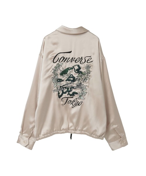 CONVERSE TOKYO(コンバーストウキョウ)の「SATIN ZIP-UP BLOUSON(ブルゾン・レディース・ブルーグリーン/ブラック/ベージュ・MEDIUM/SMALL)」の15枚目の写真