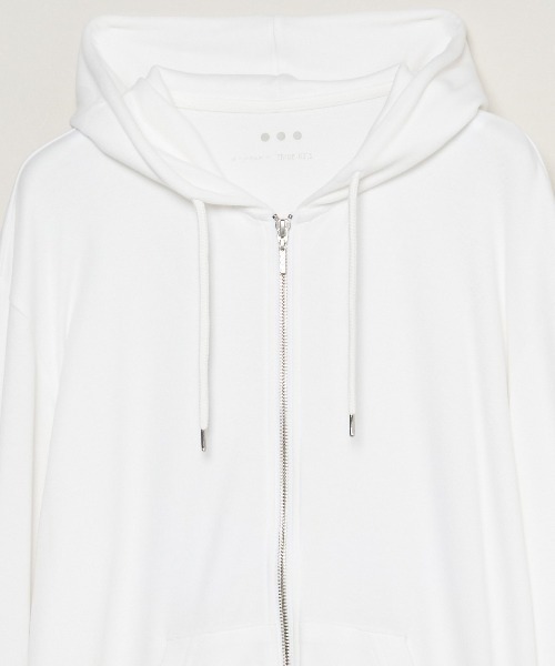 three dots(スリードッツ)の「スフレコットン ジップフーディ(パーカー・メンズ・ホワイト・SMALL/MEDIUM/LARGE)」の3枚目の写真