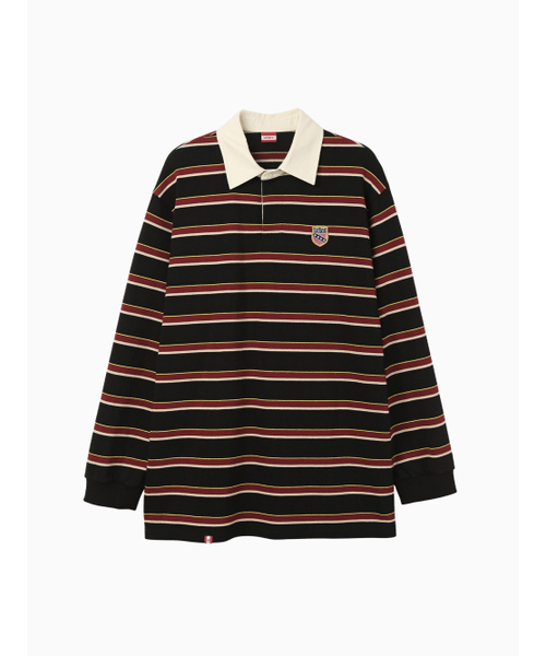 MENASOO(ミナス)の「Menasoo Stripe Rugby T Shirt_Black(ポロシャツ・レディース・ブラック・F)」の8枚目の写真