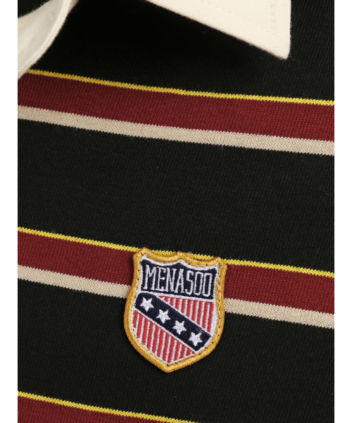MENASOO(ミナス)の「Menasoo Stripe Rugby T Shirt_Black(ポロシャツ・レディース・ブラック・F)」の11枚目の写真