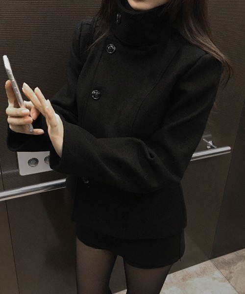 スタンドカラートメルトンジャケット