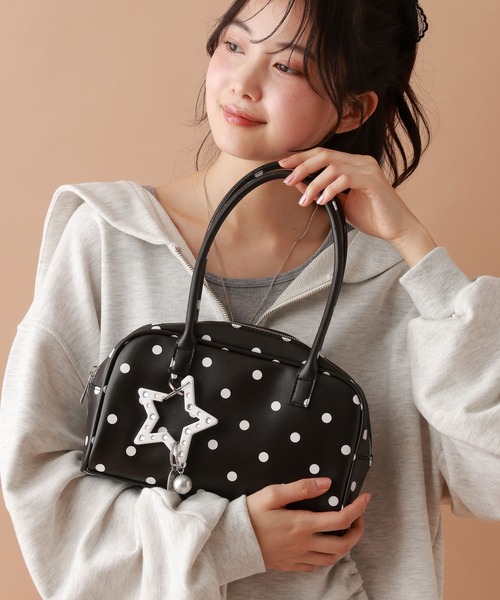 tiny tiny（ティニーティニー）の「ミニボストンバッグ[tiny tiny(ティニーティニー)]（ボストンバッグ・レディース・ピンク/ブラウン/その他2/その他1/ブラック/アイボリー・0）」の2枚目の写真