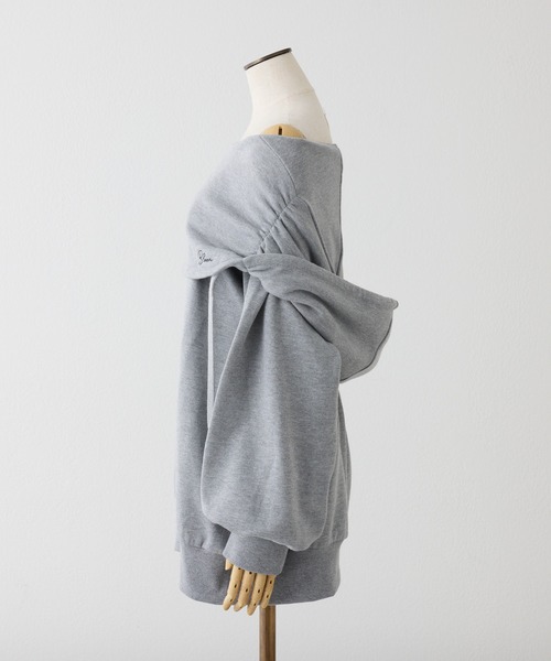 one after another NICE CLAUP（ワンアフターアナザーナイスクラップ）の「フード付きオフショルパーカーワンピース（パーカー・レディース・ピンク/オフホワイト/杢グレー・FREE）」の8枚目の写真