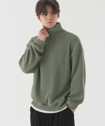 ハーフジップ」に該当するニット/セーター（グリーン・カーキ/緑色系