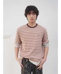 フレッシュボーダーTシャツ ブラウン