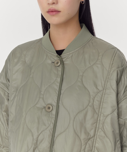 MUSINSA STANDARD WOMAN（ムシンサスタンダードウーマン）の「ウィメンズオーバーサイズオニオンキルティングジャケット[カーキ]（その他アウター・レディース・その他・X-SMALL/SMALL/MEDIUM/LARGE）」の3枚目の写真