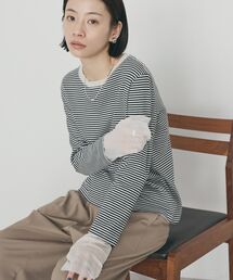 AMERICAN HOLIC | 袖チュールレイヤードプルオーバー(Tシャツ/カットソー)