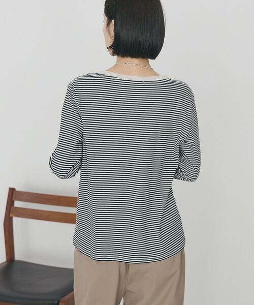 AMERICAN HOLIC（アメリカンホリック）の「袖チュールレイヤードプルオーバー（Tシャツ/カットソー・レディース・その他7/オフホワイト/ブラック・L/M）」の17枚目の写真