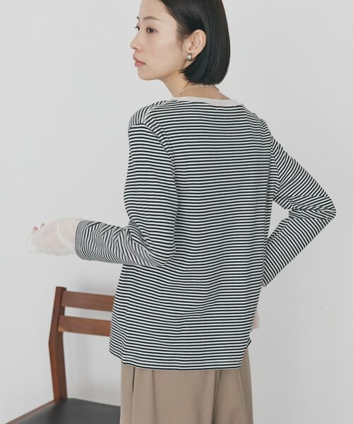 AMERICAN HOLIC（アメリカンホリック）の「袖チュールレイヤードプルオーバー（Tシャツ/カットソー・レディース・その他7/オフホワイト/ブラック・L/M）」の18枚目の写真