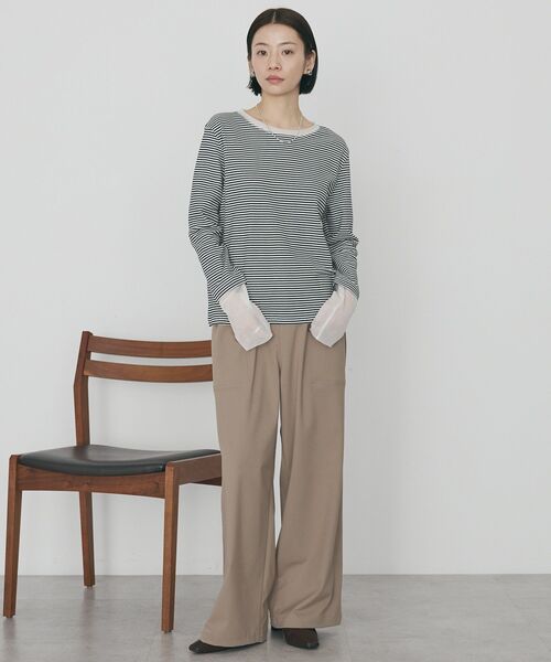 AMERICAN HOLIC（アメリカンホリック）の「袖チュールレイヤードプルオーバー（Tシャツ/カットソー・レディース・その他7/オフホワイト/ブラック・L/M）」の19枚目の写真