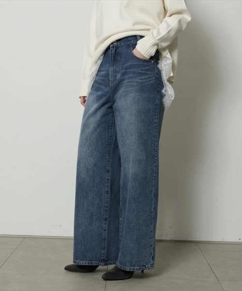 CADUNE(カデュネ)の「ワイドストレートデニム(その他パンツ・レディース・ブルー・38/36/34)」の6枚目の写真