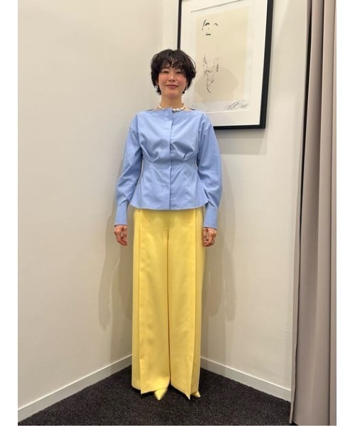 COLUMN(コラム)の「COLUMN / タックパンツ(スラックス・レディース・イエロー/ネイビー/ホワイト・38/36)」の9枚目の写真
