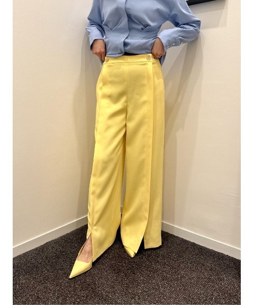 COLUMN(コラム)の「COLUMN / タックパンツ(スラックス・レディース・イエロー/ネイビー/ホワイト・38/36)」の10枚目の写真