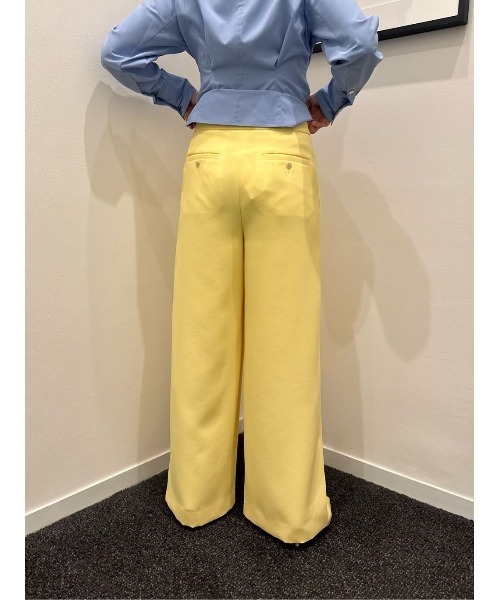 COLUMN(コラム)の「COLUMN / タックパンツ(スラックス・レディース・イエロー/ネイビー/ホワイト・38/36)」の11枚目の写真