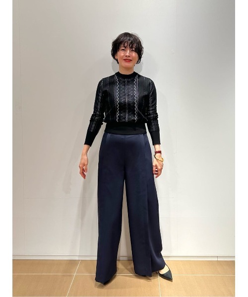 COLUMN(コラム)の「COLUMN / タックパンツ(スラックス・レディース・イエロー/ネイビー/ホワイト・38/36)」の14枚目の写真
