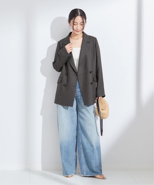 journal standard L'essage(ジャーナルスタンダードレサージュ)の「アイアスダブルブレステッドジャケット(テーラードジャケット・レディース・チャコールグレー/ベージュ・36/38)」の22枚目の写真