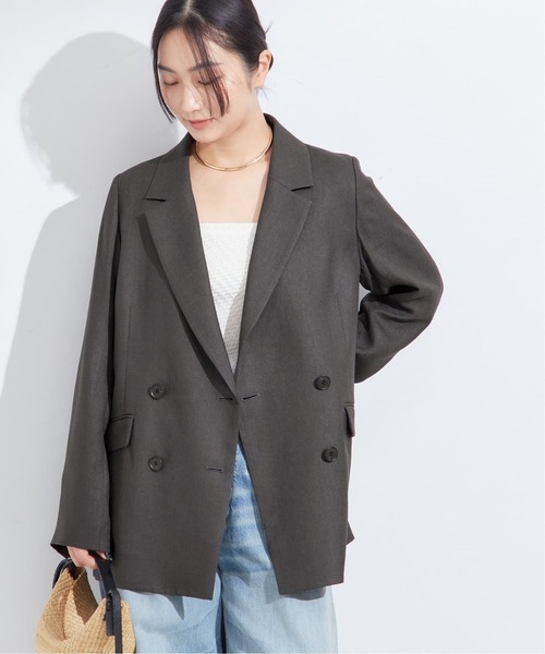 journal standard L'essage(ジャーナルスタンダードレサージュ)の「アイアスダブルブレステッドジャケット(テーラードジャケット・レディース・チャコールグレー/ベージュ・36/38)」の19枚目の写真