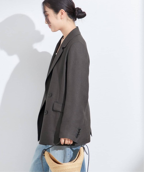 journal standard L'essage(ジャーナルスタンダードレサージュ)の「アイアスダブルブレステッドジャケット(テーラードジャケット・レディース・チャコールグレー/ベージュ・36/38)」の18枚目の写真