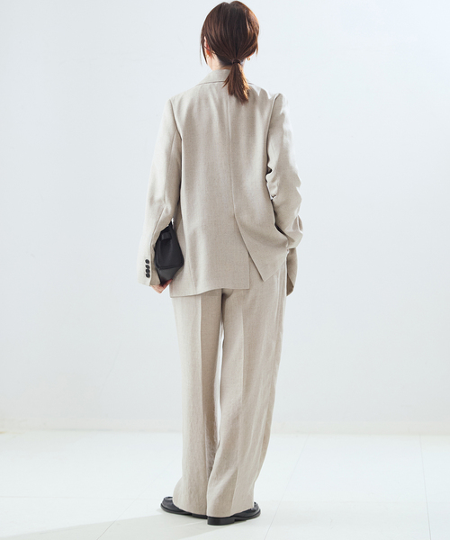journal standard L'essage(ジャーナルスタンダードレサージュ)の「アイアスダブルブレステッドジャケット(テーラードジャケット・レディース・チャコールグレー/ベージュ・36/38)」の6枚目の写真