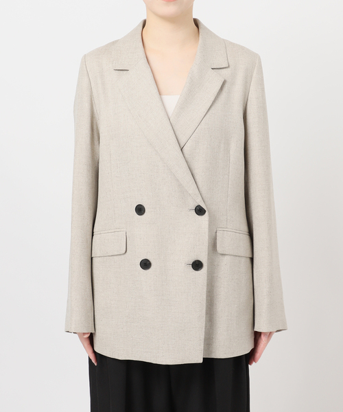 journal standard L'essage(ジャーナルスタンダードレサージュ)の「アイアスダブルブレステッドジャケット(テーラードジャケット・レディース・チャコールグレー/ベージュ・36/38)」の9枚目の写真